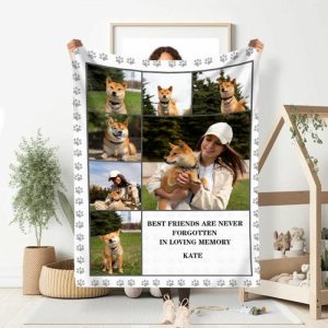 Blankets |   Personalized Picture Blanket Funny Gift For Pet Lovers "Best Friends Are Never Forgotten" Blankets Blankets