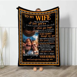 Blankets |   Personalized Picture Blanket Perfect Gift For Wife "Good Night" Blankets Blankets