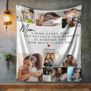 Blankets |   Personalized Picture Blanket Precious Present For Mom "It Reminds You How Much I Love You" Blankets Blankets