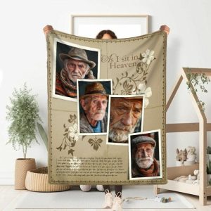 Blankets |   Personalized Picture Blanket Retro Gift For Family "As I Sit In Heaven" Blankets Blankets