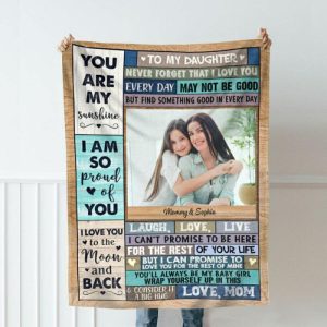 Blankets |   Personalized Picture Blanket Simple Present For Dear Daughter "I Can Promise To Love You" Blankets Blankets