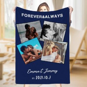 Blankets |   Personalized Picture Blanket Sweet Gift For Couple "Forever & Always" Blankets Blankets