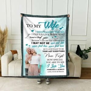 Blankets |   Personalized Picture Blanket Unique Design Gift For Wife "I Could Live With You" Blankets Blankets