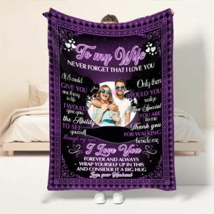 Blankets |   Personalized Picture Blanket Unique Present For Wife "Thank You For Walking Beside Me" Blankets Blankets