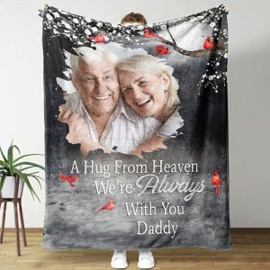 Blankets |   Personalized Picture Blanket Warm And Exquisite Present For Daddy "A Hug From Heaven" Blankets Blankets