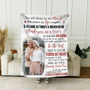 Blankets |   Personalized Picture Blanket Warm Gift For Couples "I Cross My Heart" Blankets Blankets