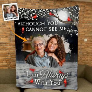 Blankets |   Personalized Picture Blanket Warm Present For Family "Although You Cannot See Me" Blankets Blankets