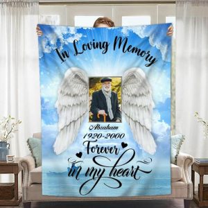 Blankets |   Personalized Picture Blanket With Angel Wings Pattern Creative Gift For Favourite Family Blankets Blankets