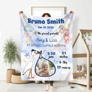 Blankets |   Personalized Picture Blanket With Balloon Pattern Cute Gift For Kids Blankets Blankets