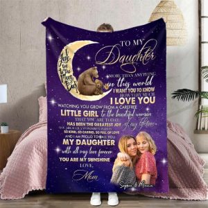 Blankets |   Personalized Picture Blanket With Bear Pattern Best Gift For Dear Daughter Blankets Blankets