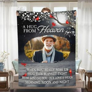 Blankets |   Personalized Picture Blanket With Bird Pattern Best Gift For Favourite Person "We’Re Send You Our Love" Blankets Blankets