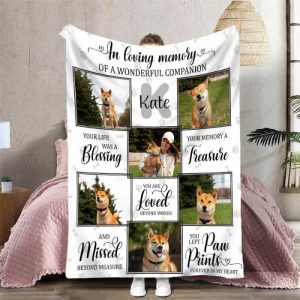 Blankets |   Personalized Picture Blanket With Bones Pattern Best Gift For Pet Lovers Blankets Blankets