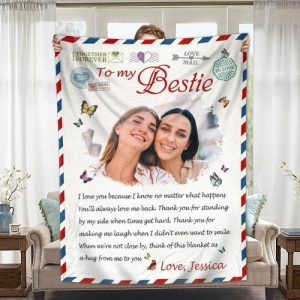 Blankets |   Personalized Picture Blanket With Colorful Butterflies Pattern Funny Present For Bestie Blankets Blankets