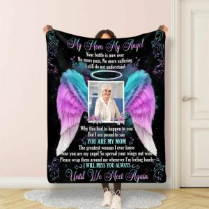 Blankets |   Personalized Picture Blanket With Colorful Wings Pattern Best Gift For Dear Family Blankets Blankets