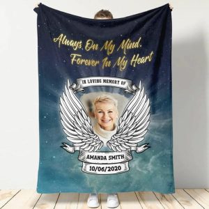 Blankets |   Personalized Picture Blanket With Custom Name And Wings Best Present For Special Day Blankets Blankets