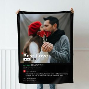 Blankets |   Personalized Picture Blanket With Custom Name Precious Gift For Sweet Couples Blankets Blankets