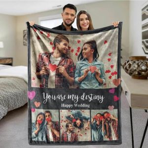 Blankets |   Personalized Picture Blanket With Cute And Colorful Heart Pattern Romantic Gift For Valentine’s Day Blankets Blankets