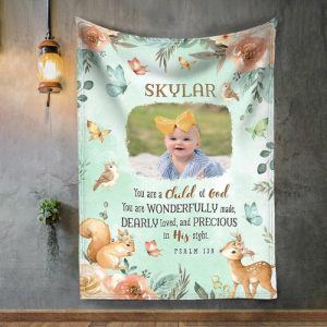 Blankets |   Personalized Picture Blanket With Cute Deer Pattern Beautiful Gift For Kids Blankets Blankets