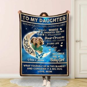 Blankets |   Personalized Picture Blanket With Moon Pattern Best Gift For Dear Daughter Blankets Blankets