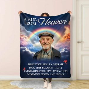 Blankets |   Personalized Picture Blanket With Rainbow Pattern Beautiful Present For Family Blankets Blankets