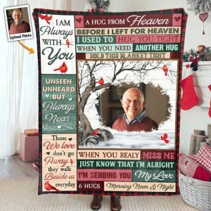 Blankets |   Personalized Picture Blanket With Red Birds Pattern Precious Gift For Family "I’M Alright" Blankets Blankets