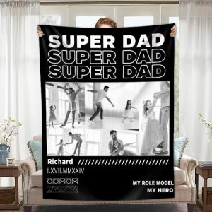 Blankets |   Personalized Picture Blanket With Simple Design Cool Gift For Dad Blankets Blankets