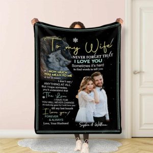 Blankets |   Personalized Picture Blanket With Snowflake Pattern Best Gift For Wife "You Will Never Change" Blankets Blankets