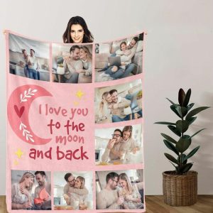 Blankets |   Personalized Picture Blanket With Stars Pattern Sweet Gift For Girl Friend "I Love You" Blankets Blankets