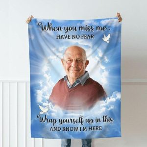 Blankets |   Personalized Picture Blanket With White Bird And Cloud Pattern Creative Gift For Family Blankets Blankets