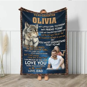 Blankets |   Personalized Picture Blanket With Wolfs Pattern Creative Gift For Daughter "My Friend Today" Blankets Blankets