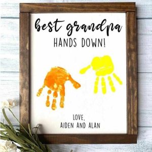 Frames |   Best Grandpa Hands Down Kids Handprint Frame Diy Gift Frames Frames