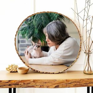 Frames |   "Cat Mom" Personalized Wooden Oval Photo Frame For Pet Lovers Frames Frames