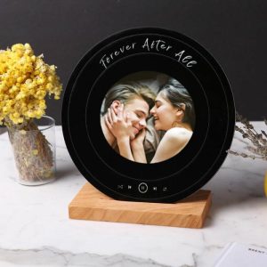 Frames |   Custom Black Acrylic Record Shaped Photo Frame For Sweet Couple Frames Frames