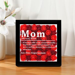 Frames |   Custom Dried Flower Shadow Box Gift For Mother’s Day-Mom Is Never Selfish Frames black