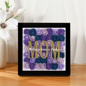 Frames |   Custom Dried Flower Shadow Box With Name Souvenir Gift For Mother Frames black