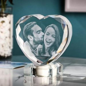 Frames |   Custom Heart Crystal Photo Frame Photo Crystal Heart Laser Gift Frames Frames