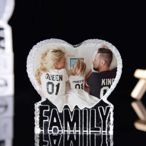 Frames |   Custom Heart Shape Photo Crystal Frame For Family Frames Frames