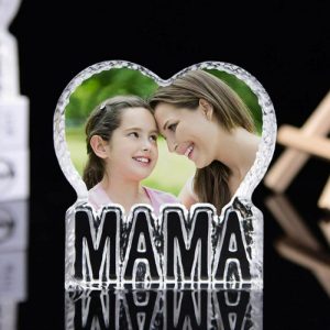 Frames |   Custom Heart Shape Photo Crystal Frame For Mama Frames Frames