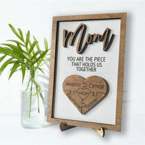 Frames |   Custom Name Puzzle Frame "The Heart Of Love" For Mother’s Day Gift Frames Dad