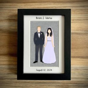 Frames |   Custom Paper Portrait Cut Paper Art Photo Frame Anniversary Gift Frames black