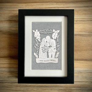 Frames |   Custom Paper Wedding Portrait Cut Paper Art Photo Frame Anniversary Gift Frames black