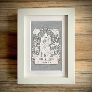 Frames |   Custom Paper Wedding Portrait Cut Paper Art Photo Frame Anniversary Gift For Her Frames black