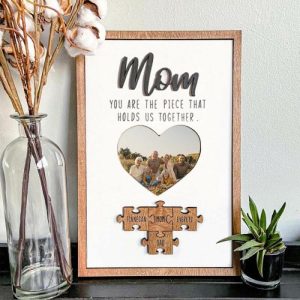 Frames |   Custom Picture And Name Sign Puzzles Pieces Gift For Mom Frames Frames