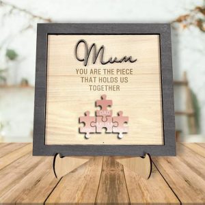 Frames |   Custom Rose Gold Name Puzzle Frame "You Are The Piece That Holds Us Together" For Mother’s Day Frames Frames