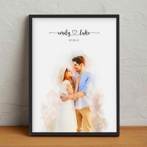 Frames |   Customizable Portrait Frame In Modern Style For Couples Frames black