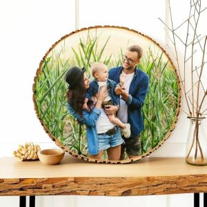 Frames |   Customizable Wooden Sliced Photo Frame With Family Photos And Names Frames Frames