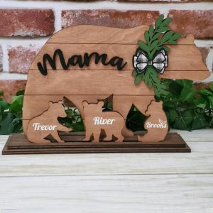 Frames |   Customized Name Puzzle Frame Mama Bear We’Re Here With You Gift For Mother’s Day Frames Frames