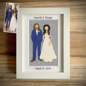 Frames |   Customized Paper Portrait Cutout Art Photo Frame Romantic Wedding Gift Frames black