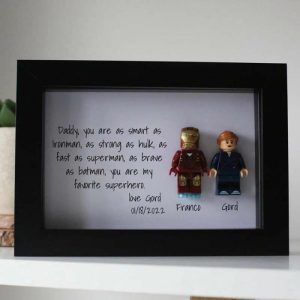 Frames |   "Daddy, You Are As Smart As Iron Man" Personalised Family Superhero Frame Frames black