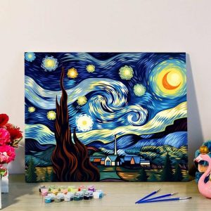 Frames |   Dreamy Starry Sky Paint By Numbers Kits Creative Gift For Best Friend Frames 24 Colors